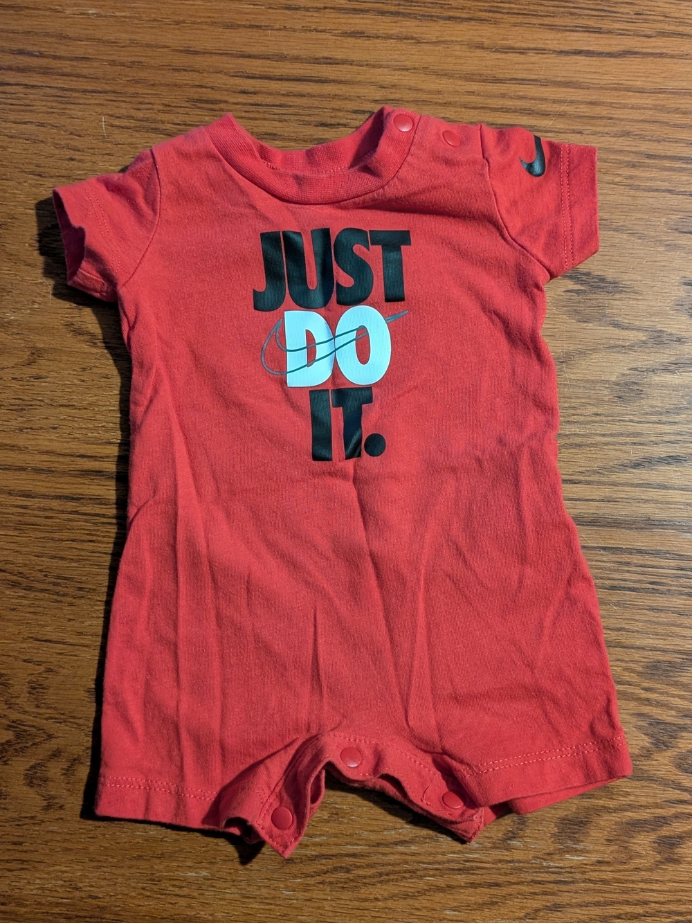 Nike Baby Just Do It Red Swoosh Romper Newborn